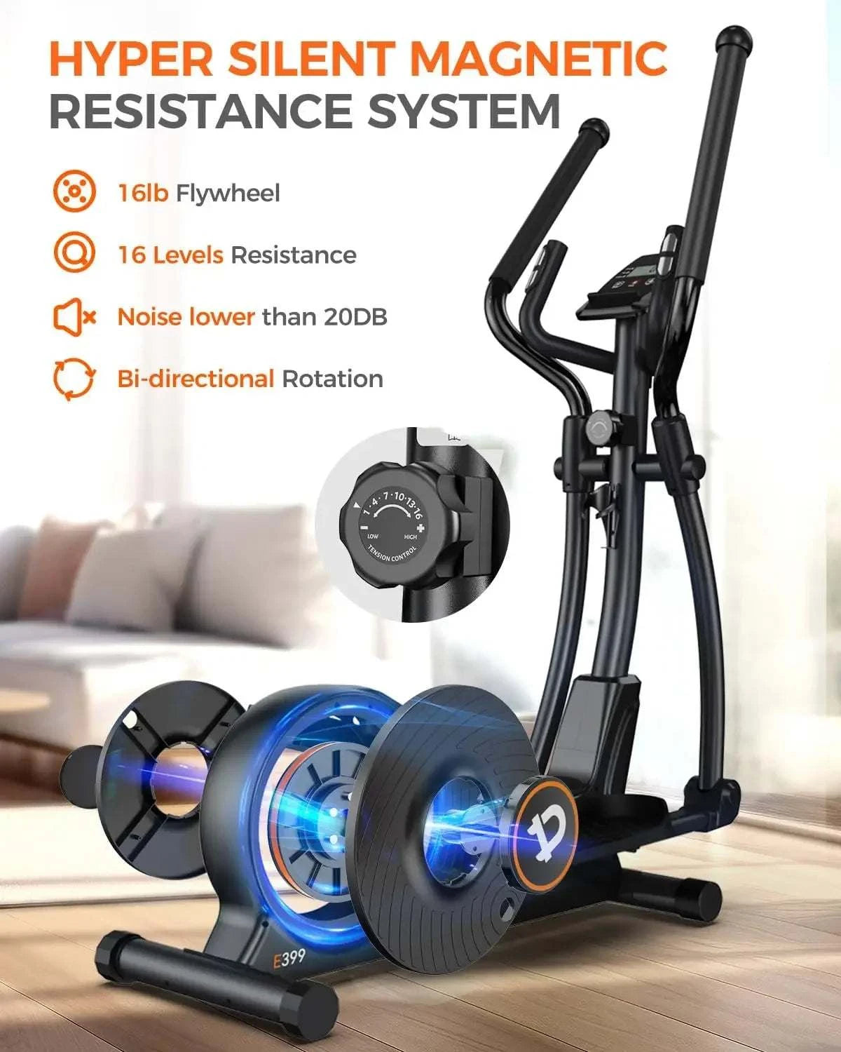 Elliptical Machine, Elliptical Exercise Machine with 16-Level ResistanSPECIFICATIONSBrand Name: NoEnName_NullOrigin: US(Origin)Type of sports: Cadio TrainingHign-concerned Chemical: NoneTraining Site: WaistTraining Site: ARMSTraining SStroked Out Sasquatch's Disability Store