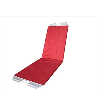 Concise design red patient transfer board and slide sheet for easy patient movement, made of PP board and nylon cloth.