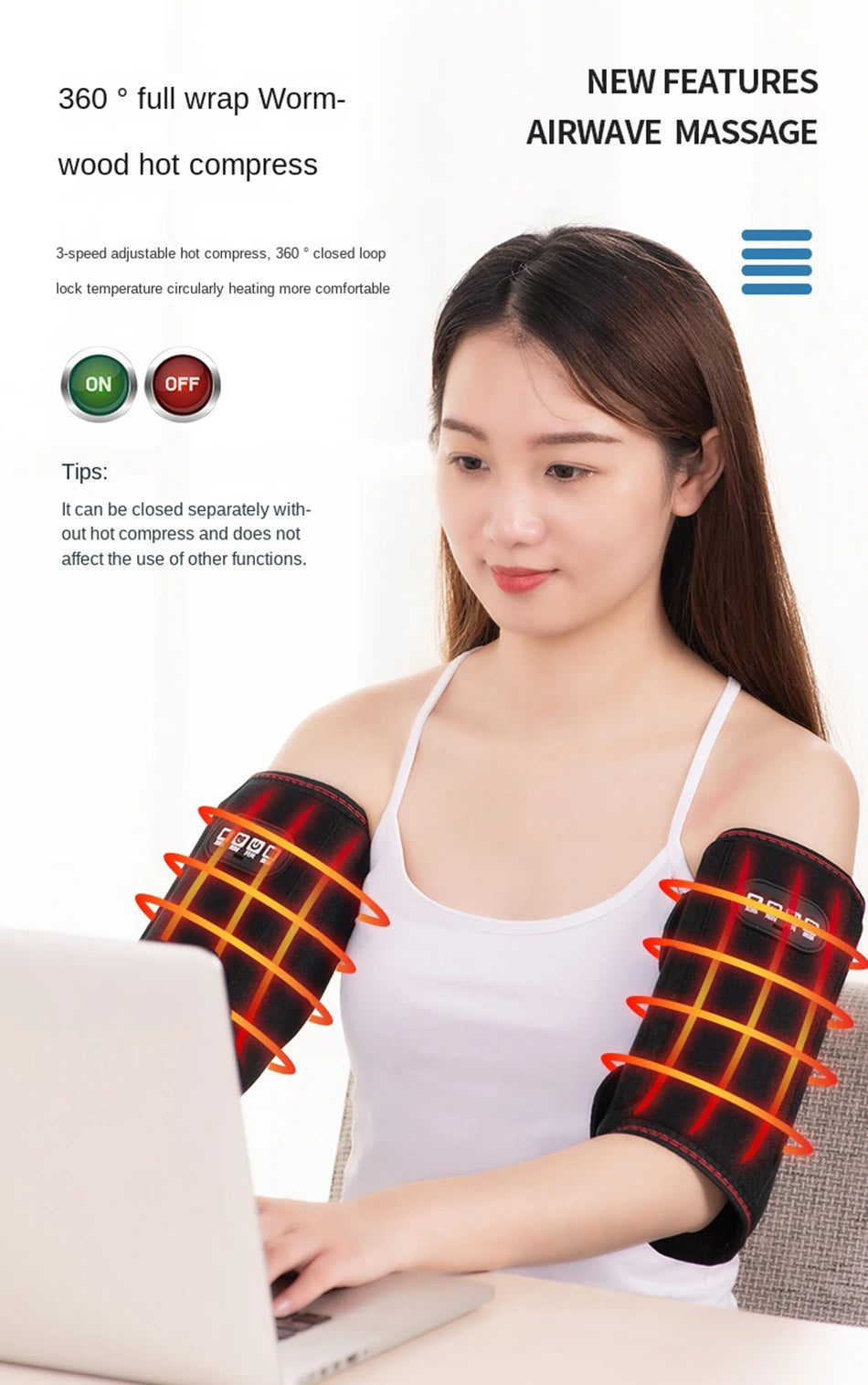 Arm Massager Air Compression Leg Massager Electric Heating Blood Circulation Waist Wrap Massage Device solutions by Stroked Out Sasquatch's Disability Store for better Stroke Recovery