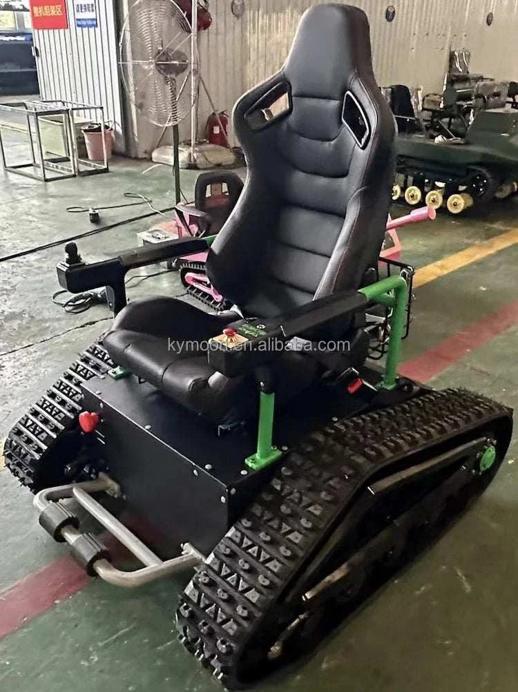 Rubber Tracked Wheelchair with remote control motor power Off road VehSPECIFICATIONSBrand Name: NoEnName_NullOrigin: Mainland ChinaHign-concerned Chemical: NoneDIY Supplies: ELECTRICALVideo outgoing-inspection: ProvidedMachinery Test RStroked Out Sasquatch's Disability Store