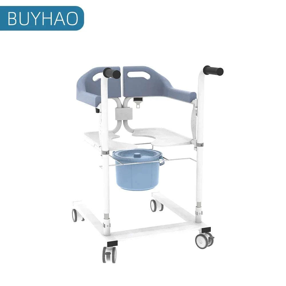 Manual pin style shift chair lifter for patient transfer with 10 gear height adjustment, carbon steel build by BUYHAO.