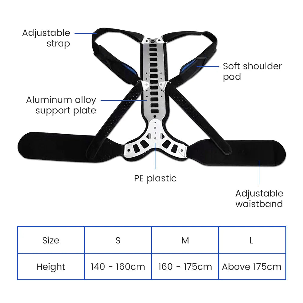 Alloy Hunchback Belt Lumbar Column Posture Corrector Vest Adjustable Back Support Strap Shoulder Spine Brace Neck Stretcher Tool solutions by Stroked Out Sasquatch's Disability Store for better Stroke Recovery