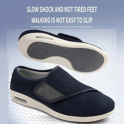 Men's diabetic shoes with non-slip sole and adjustable fit for foot swelling.