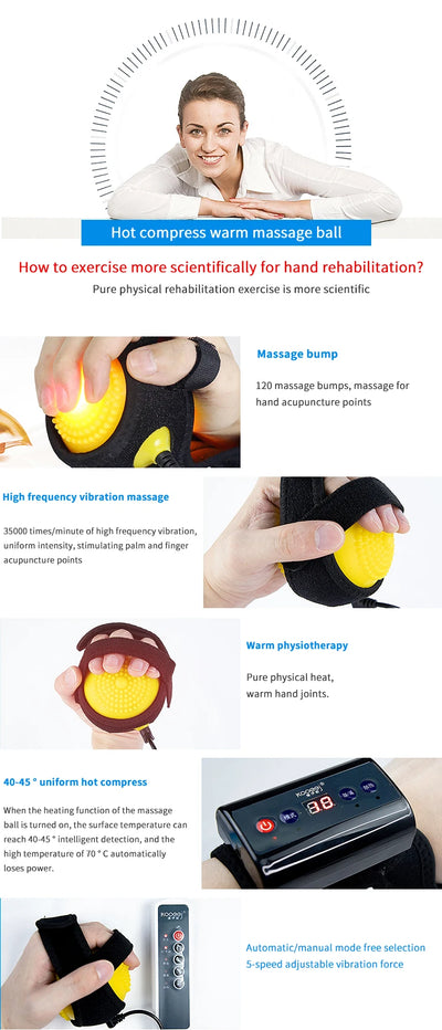 Electric Hand Massage Ball Infrared Therapy Hot Compress Stroke Hemiplegia Finger Rehabilitation Recovery Training Machine solutions by Stroked Out Sasquatch's Disability Store for better Stroke Recovery